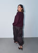 Bluse med lodret struktur og glittertr&aring;d, R&oslash;d, Model image number 2
