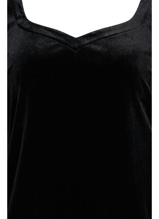 Kjole i velour med lange ærmer, Black, Packshot image number 2