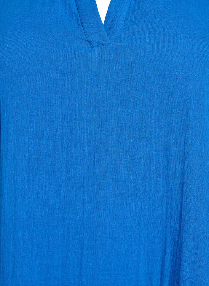 Kort kjole i bomuldsmusselin med A-facon, Bl&aring;, Packshot image number 2