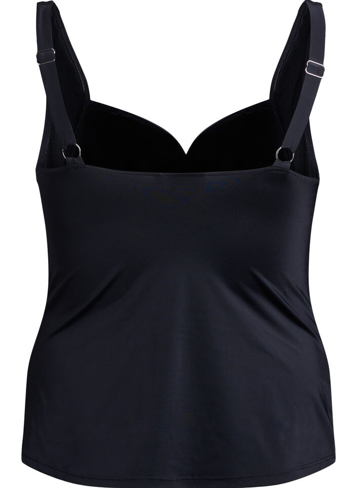 Tankini med draperinger, Sort, Packshot image number 1