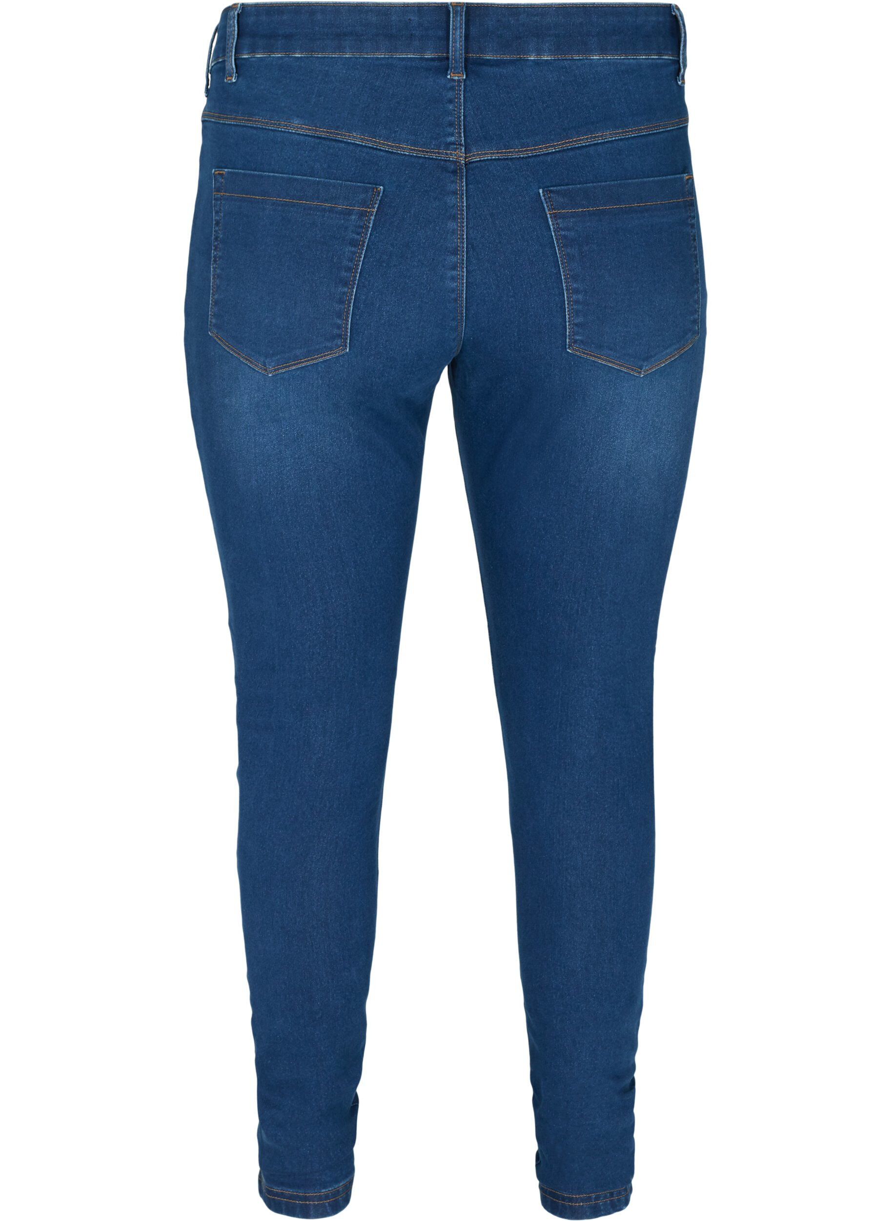 ZizziJeggings i bomuldsblanding, Blue denim, Packshot image number 1