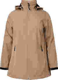 Softshell jakke med aftagelig hætte