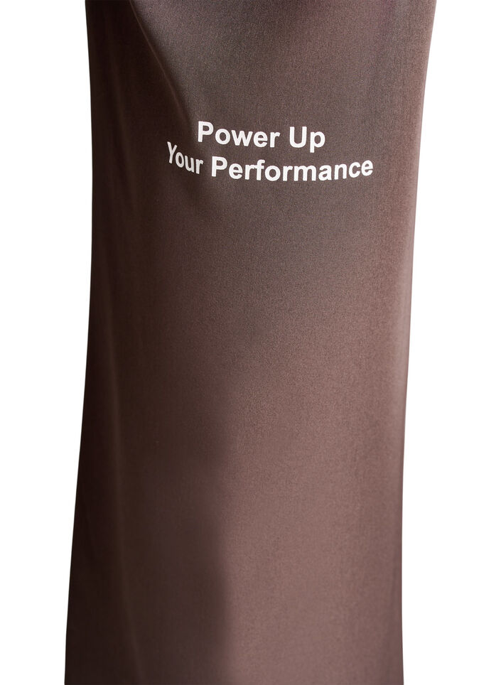 Sporty bukser med høj talje og lige ben, Brun, Packshot image number 3