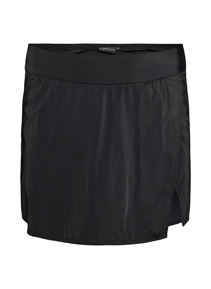 Bikininederdel med trusse og sl&aring;-om-effekt, Sort, Packshot image number 0