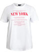 T-shirt med tekstmotiv og rund hals, Hvid, Packshot image number 0