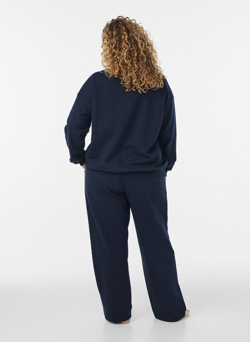 Sweatshirt med tekstmotiv, Bl&aring;, Model image number 2
