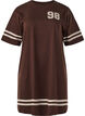 Kort t-shirtkjole med sporty detaljer, Brun, Packshot image number 0