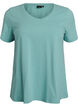 Ensfarvet basis t-shirt i bomuld, Gr&oslash;n, Packshot image number 0