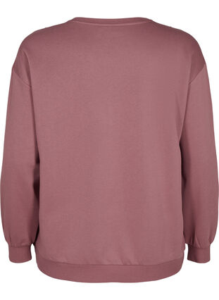 Sweatshirt med flæse og crochet detalje, Rose Brown, Packshot image number 1