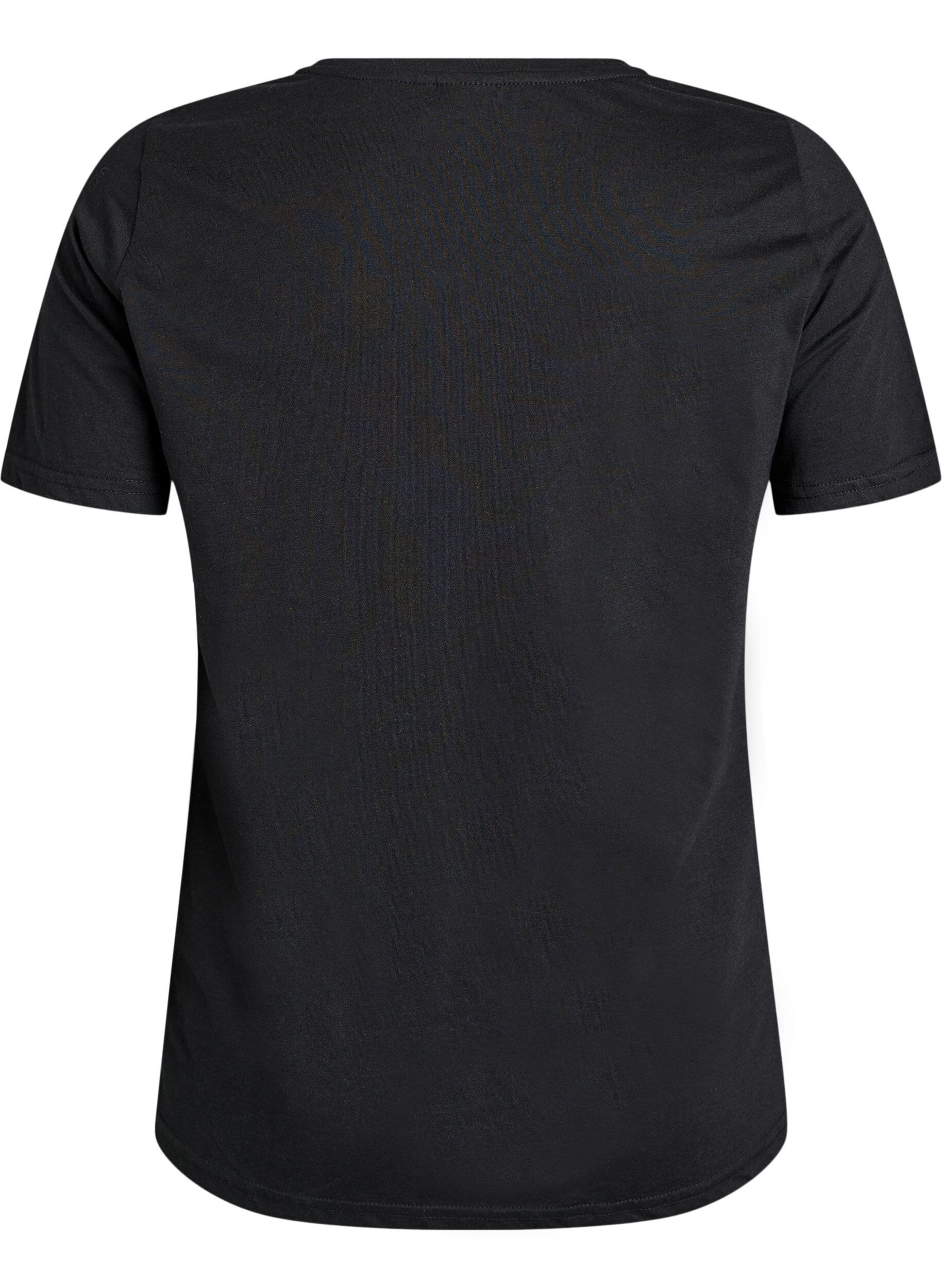 Zizzi T-shirt med motiv, Sort, Packshot image number 1