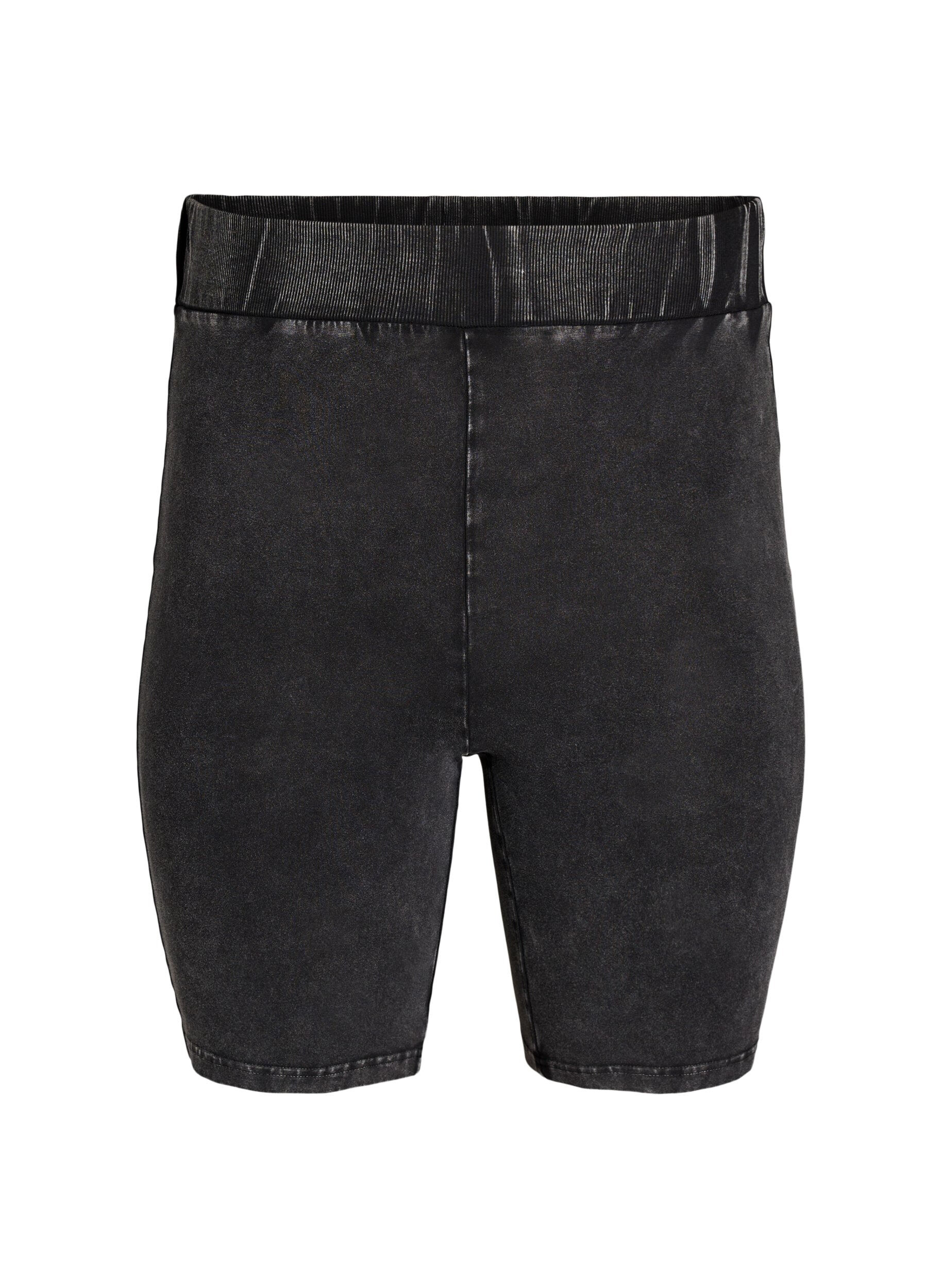 T&aelig;tsiddende jerseyshorts med washed effekt