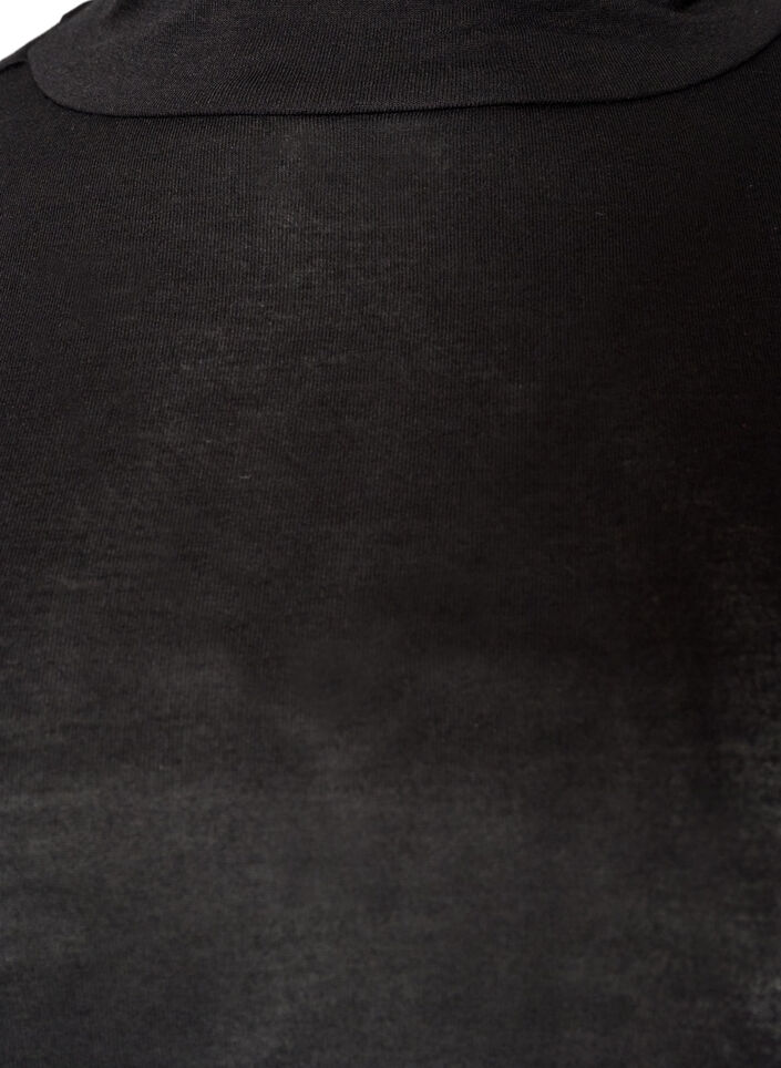 Bluse i viskosejersey med halvh&oslash;j hals, Sort, Packshot image number 2
