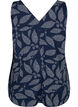 Printet top med v-hals , Navy B. w. Dot Leaf, Packshot image number 1
