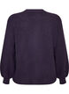 Cardigan i bl&oslash;d strik med guldfarvede knapper, Lilla, Packshot image number 1