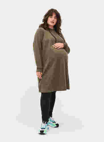 Graviditets sweatkjole med hætte, Ivy Green, Model image number 2