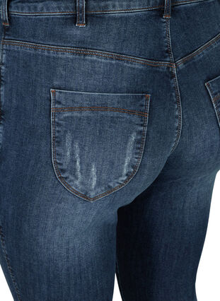 Højtaljede Amy jeans med slid, Blue denim, Packshot image number 3