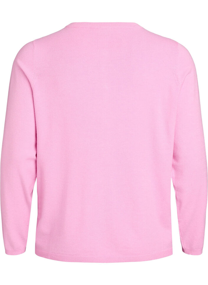 Cardigan med runde knapper, Lyser&oslash;d, Packshot image number 1