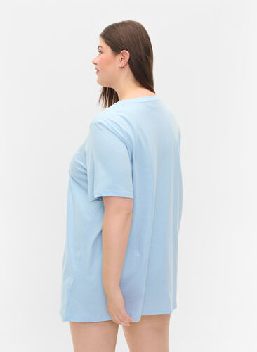 Oversize nat t-shirt i økologisk bomuld, Cashmere Blue DREAMS, Model image number 1