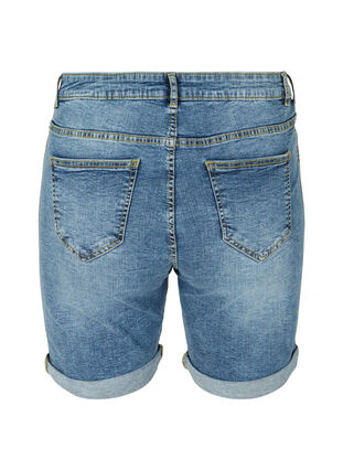 Denim shorts i bomuld, Mid Blue Stone Wash, Packshot image number 1