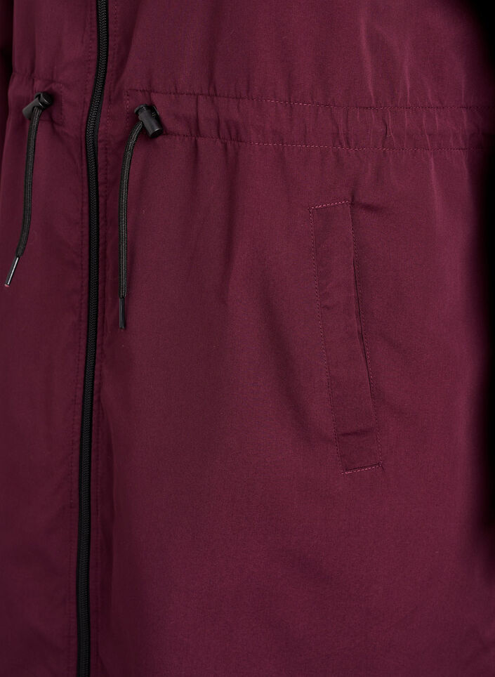 FLASH - Parka i let matriale med hætte, Rød, Packshot image number 3