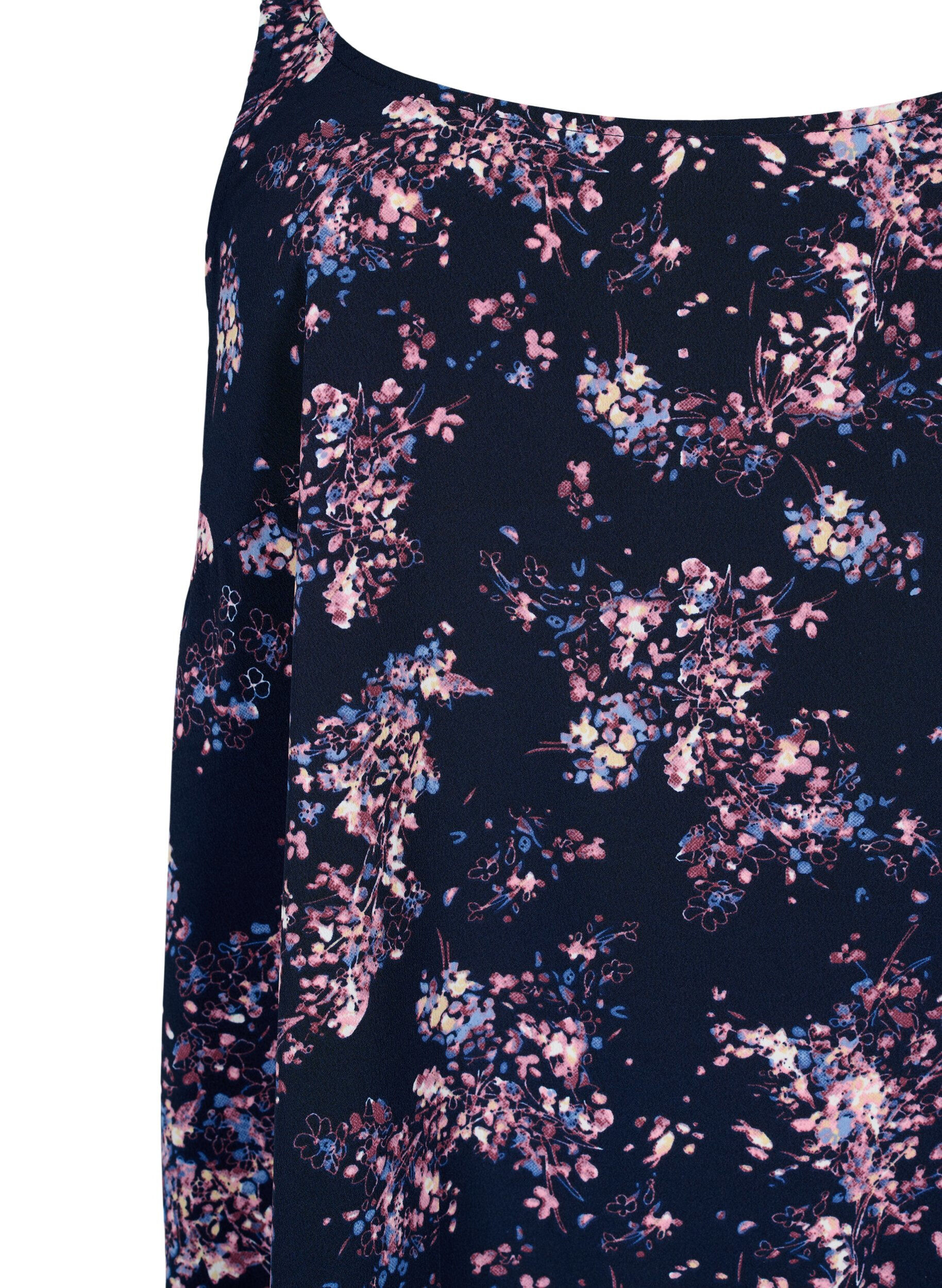 Zizzi FLASH - Top med print, Navy Rose Flower, Packshot image number 2