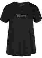 Bomulds trænings t-shirt med tryk, Black Inspired