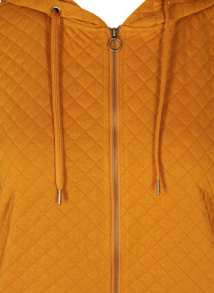 Sweat cardigan med hætte og lynlås, Buckthorn Brown, Packshot image number 2