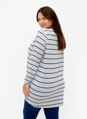 Mønstret bluse med lange ærmer, LGM Stripe, Model image number 1