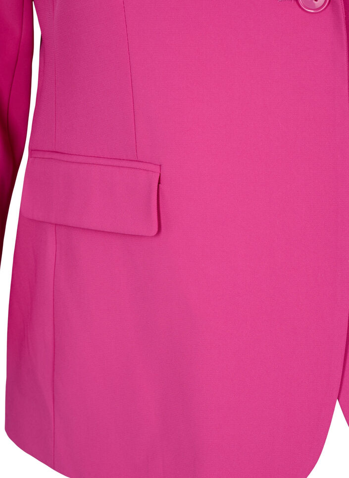 Klassisk blazer med lommer, Festival Fuchsia, Packshot image number 3