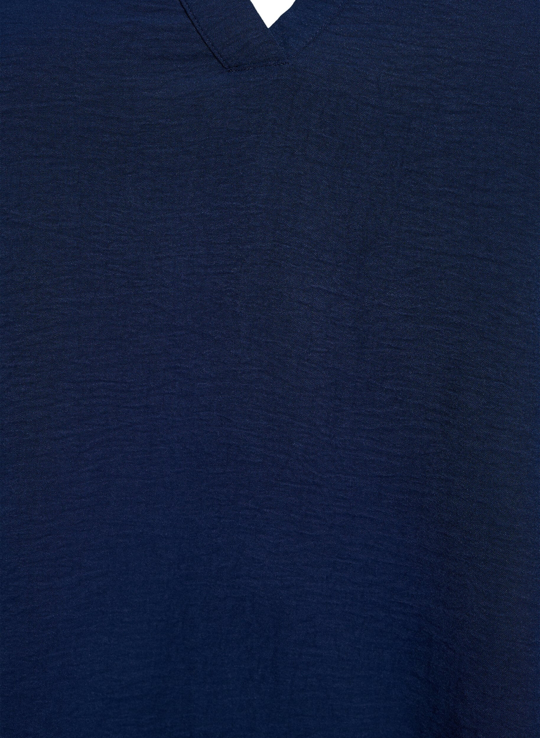 ZizziBluse med 3/4 &aelig;rmer, Bl&aring;, Packshot image number 2