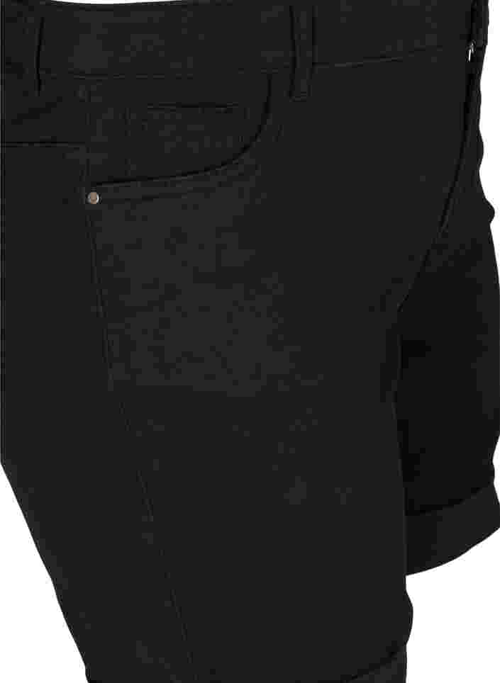 Denim shorts med høj talje, Black, Packshot image number 2