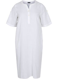Lang skjortekjole med korte ærmer, White