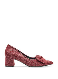 Glitter pump med sl&oslash;jfe, R&oslash;d