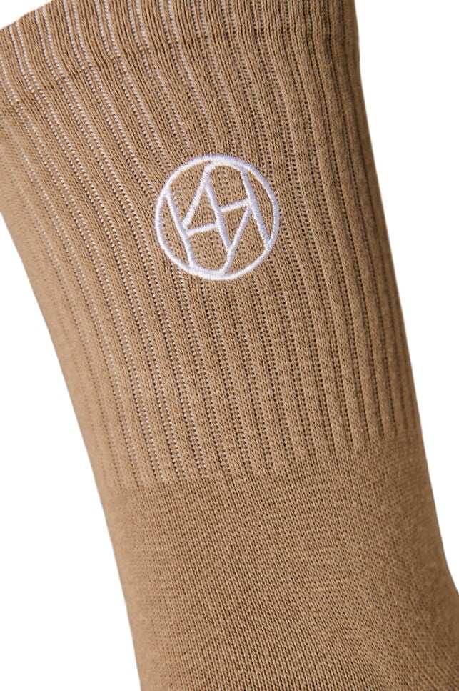 3-pak sportsstr&oslash;mper med logo, Brun, Packshot image number 2