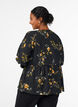 Lang&aelig;rmet bluse med blomsterprint, Sort, Model image number 2