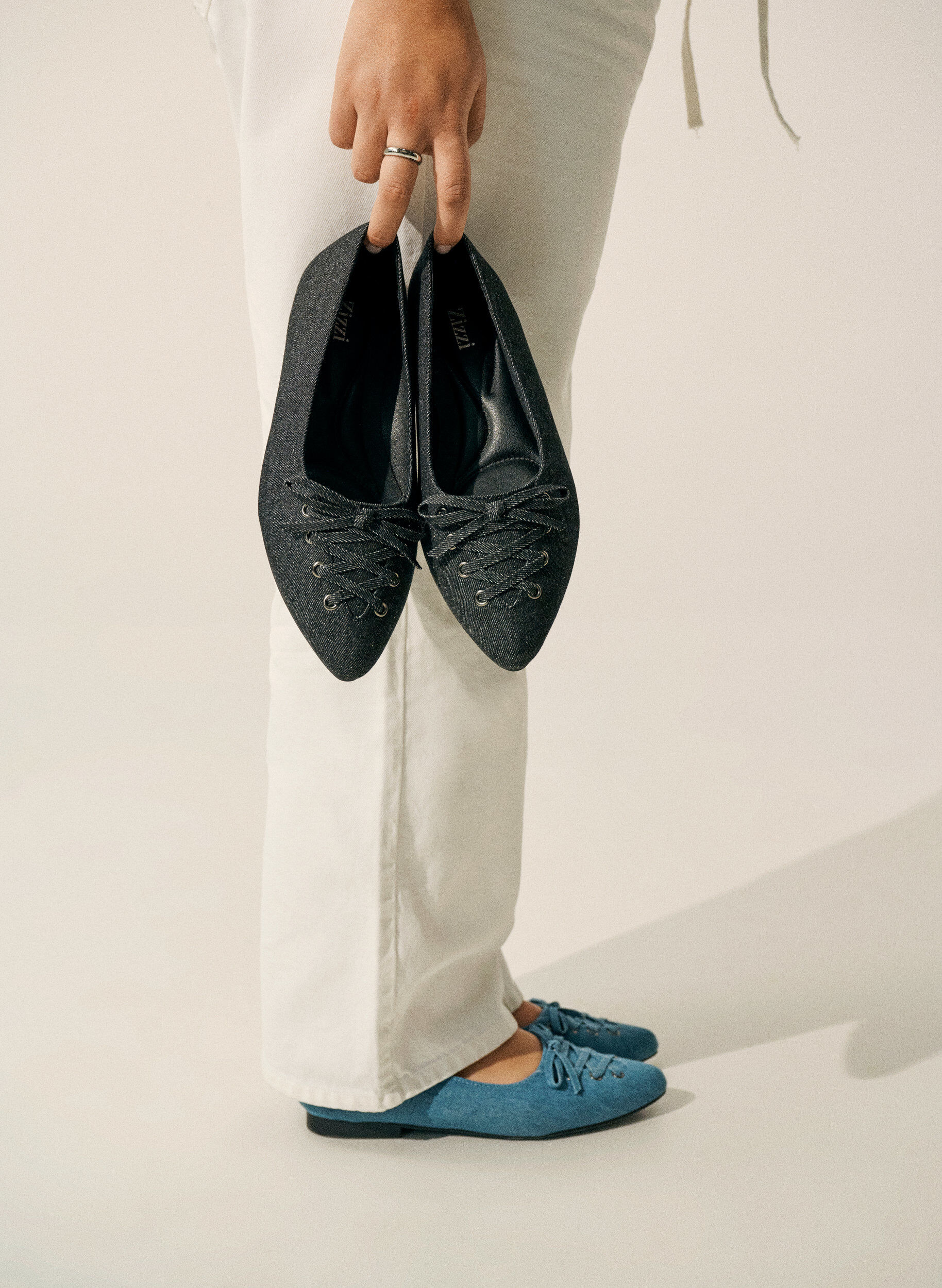 Zizzi Ballerina med sn&oslash;redetalje, Sort, Image image number 0