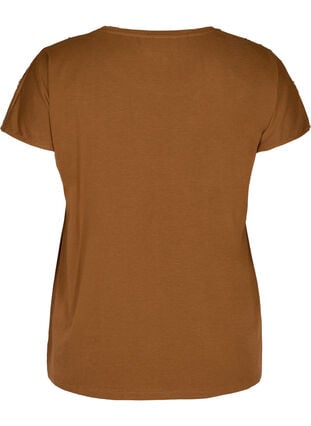 Kortærmet t-shirt med pailletter, Brown ASS, Packshot image number 1