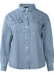 Stribet denimskjorte med brystlommer, Light B.Denim Stripe, Packshot image number 0