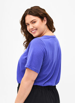 FLASH - T-shirt med v-hals, Royal Blue, Model image number 1