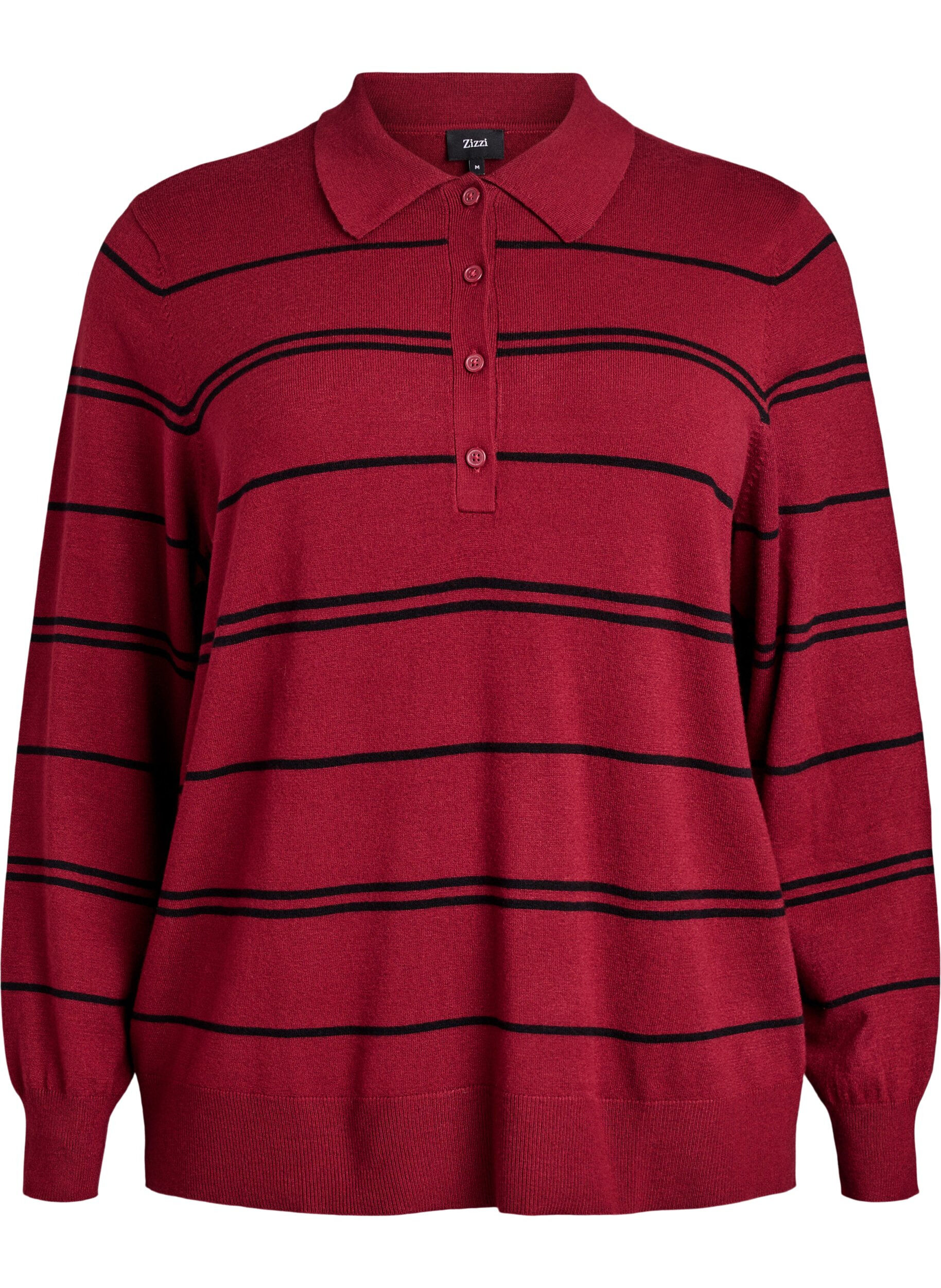 Strikbluse med polokrave