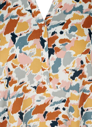 Printet bluse med korte ærmer, Multicolor AOP, Packshot image number 2