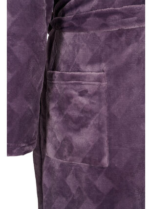 Lang morgenkåbe med lommer, Vintage Violet, Packshot image number 3