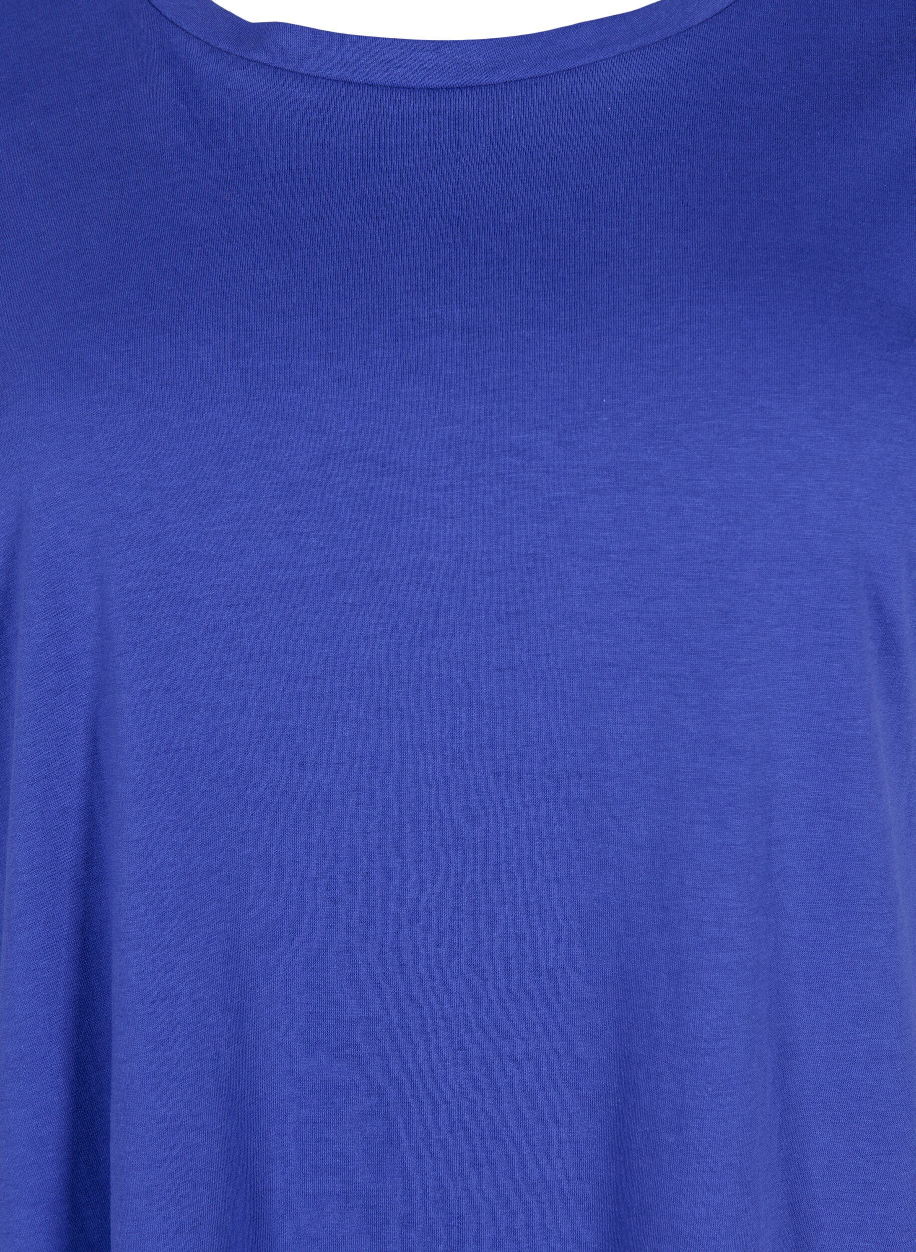 ZizziKort&aelig;rmet t-shirt i bomuldsblanding, Bl&aring;, Packshot image number 2