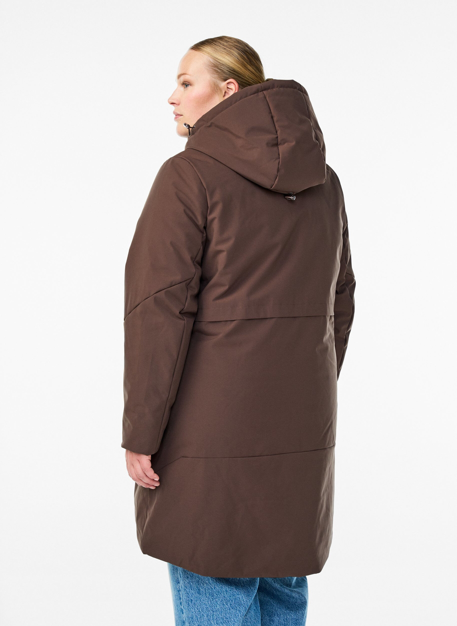 ZizziVinterjakke med justerbar talje, Brun, Model image number 1