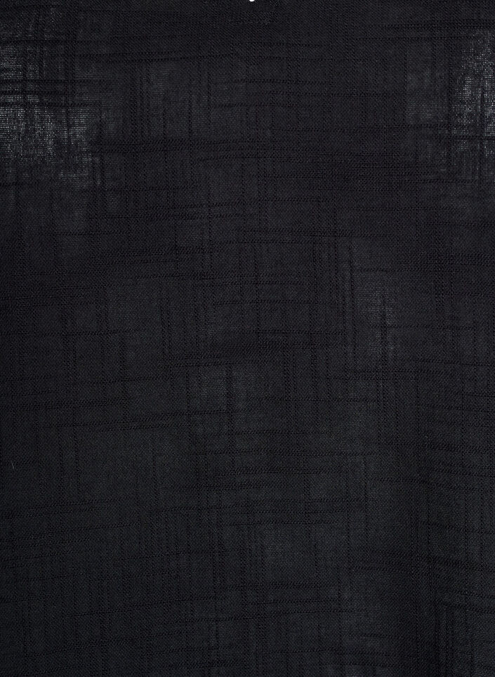 L&oslash;s bluse med cap &aelig;rmer, Sort, Packshot image number 2