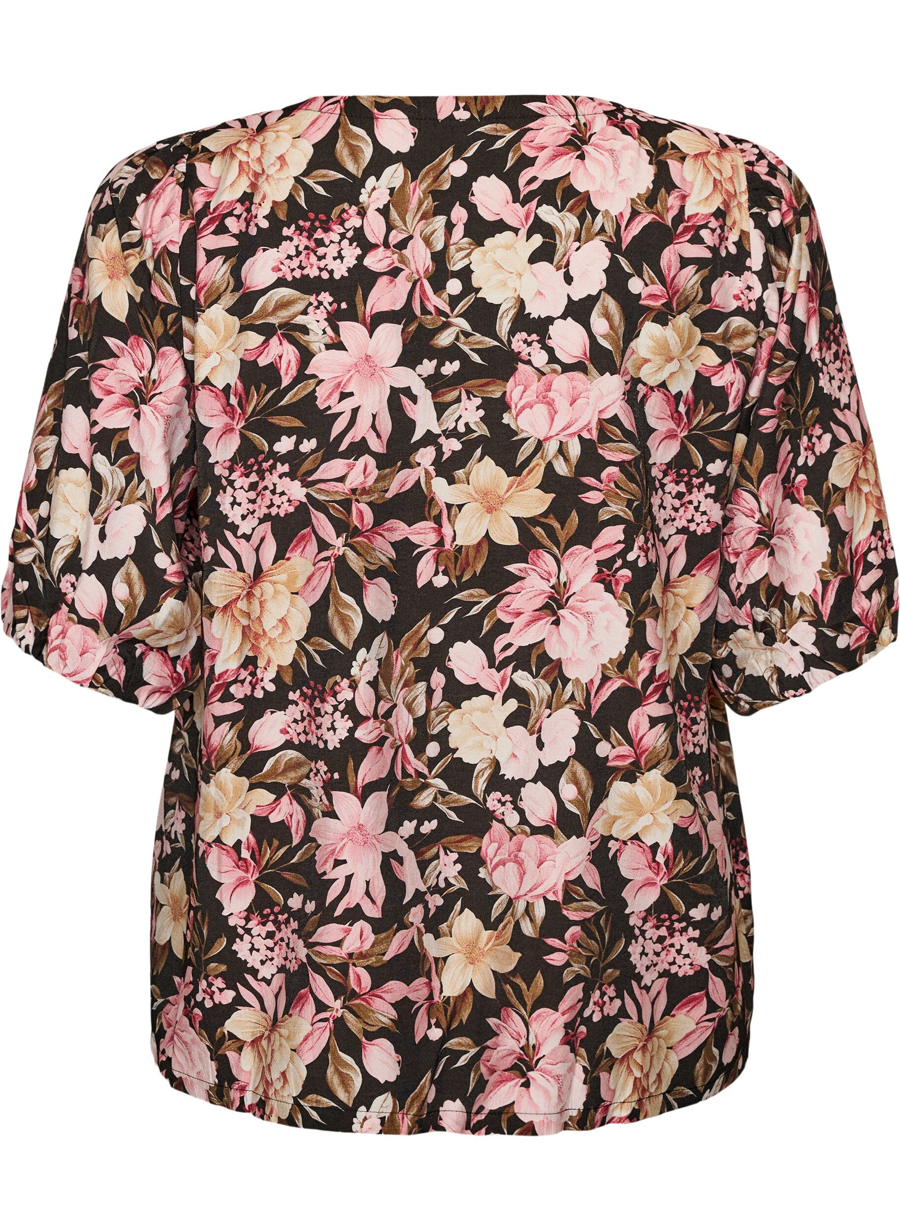 ZizziViskosebluse med V-udsk&aelig;ring, Lyser&oslash;d, Packshot image number 1