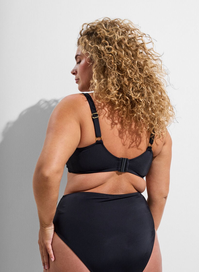Bikini bh med b&oslash;jle og guldfarvet detalje, Sort, Model image number 2