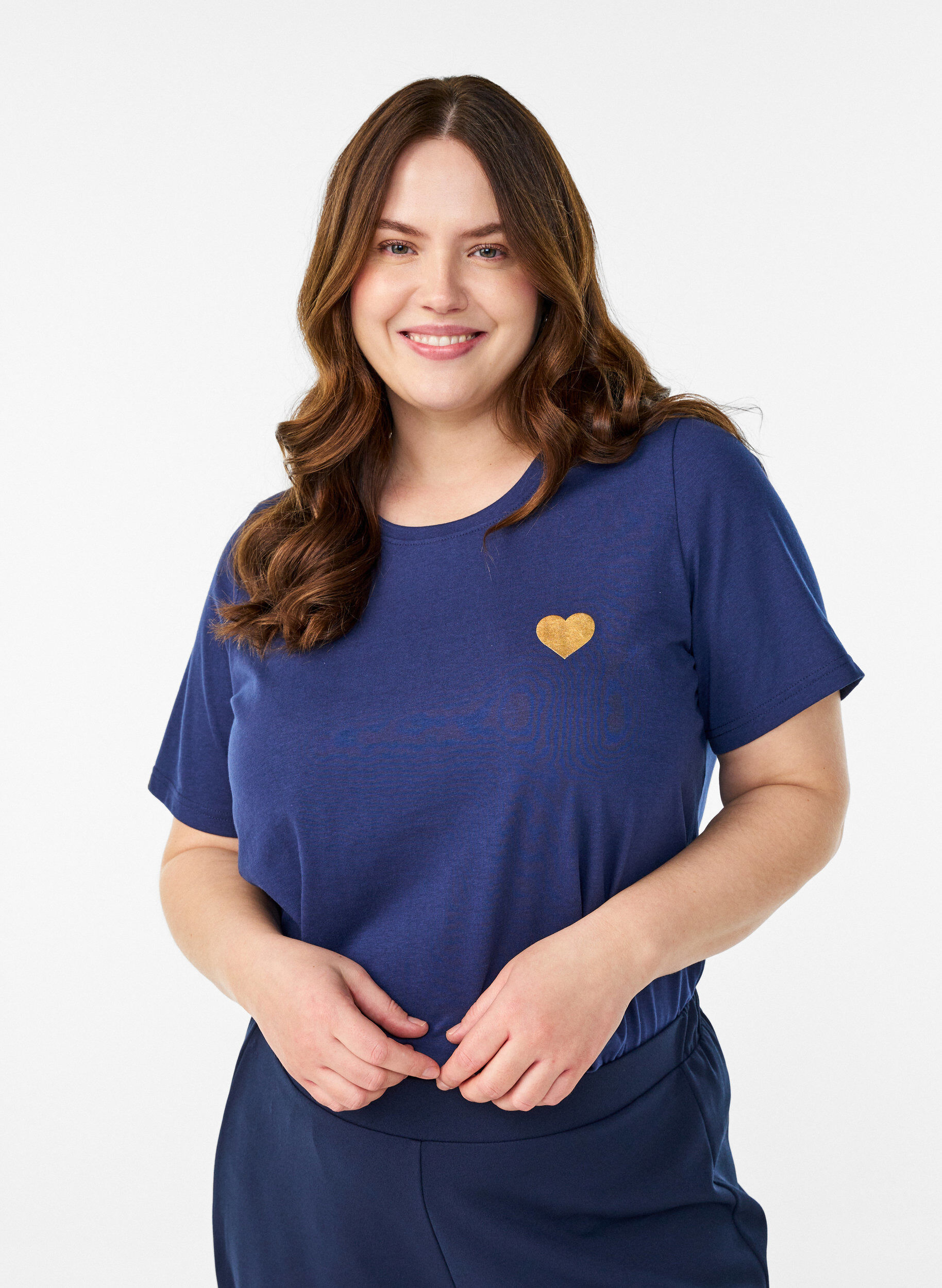 ZizziT-shirt med motiv, Bl&aring;, Model image number 0
