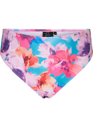 Bikini underdel med print og høj talje , Pink Flower, Packshot image number 0