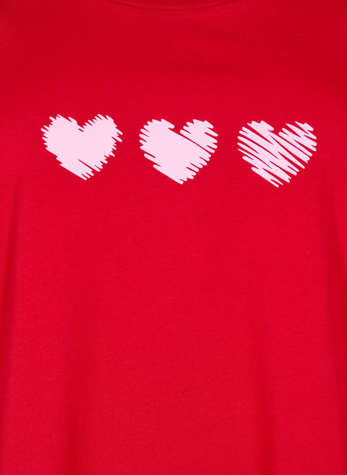 Bomulds t-shirt med motiv, Salsa w. Hearts, Packshot image number 2